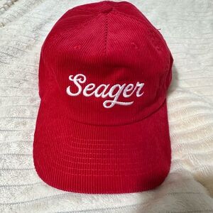 Seager Red Corduroy Cap